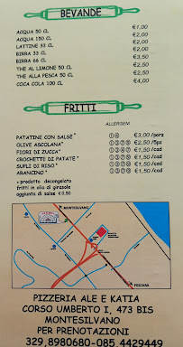 Menu du Pizzeria Ale e Katia à Montesilvano