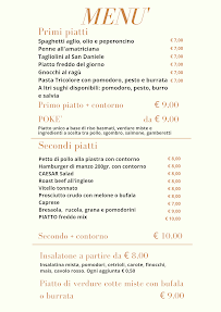 Menu du Queen's Bar à Pordenone