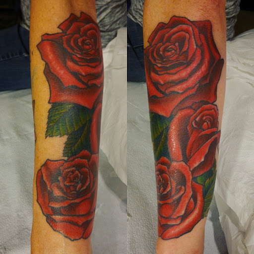 Explore sleeve tattoo idea, creative tattoo ideas in Cleveland, available at Stranci Tattoo & Piercing Co.