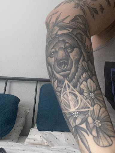 Explore religious sleeve tattoo ideas, creative tattoo ideas in Redondo Beach, available at Deep Seas Tattoo