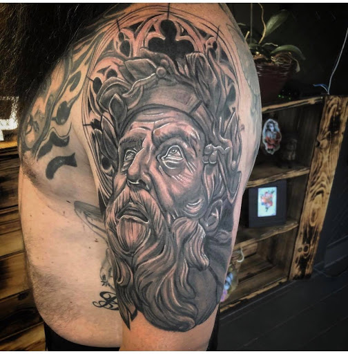 Explore sanskrit tattoo ideas, creative tattoo ideas in Goose Creek, available at Red Kirin Tattoo