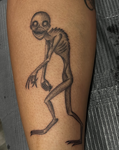 Explore back of knee tattoo ideas, creative tattoo ideas in Webster, available at Mainline Ink