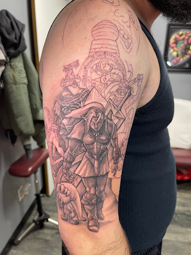 Explore cover up tattoo ideas male, creative tattoo ideas in Des Moines, available at Skin Kitchen Tattoo