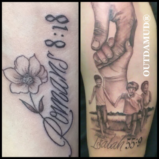 Explore colorful flower tattoo ideas, creative tattoo ideas in Savannah, available at Tatlyfe Studios