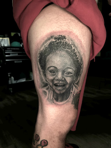 Explore stencil tattoo ideas, creative tattoo ideas in Titusville, available at Space Coast Ink Tattoo Studio