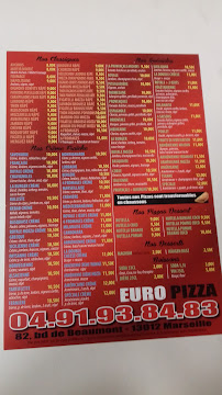Euro-Pizza chez jean-mi a beaumont à Marseille menu