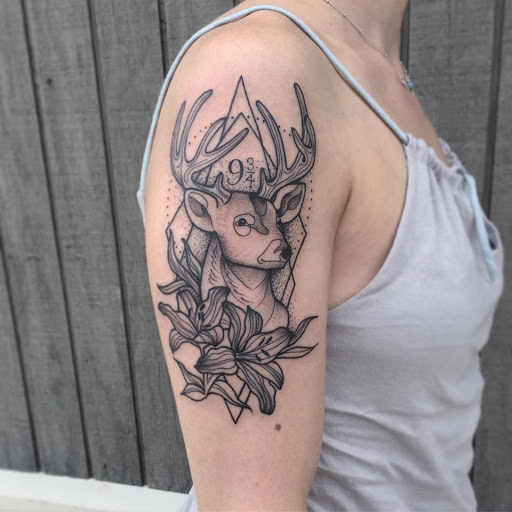Explore side of head tattoo ideas, creative tattoo ideas in Mchenry, available at Art and Soul Tattoo Company