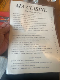 Restaurant français Ma Cuisine à Beaune (le menu)