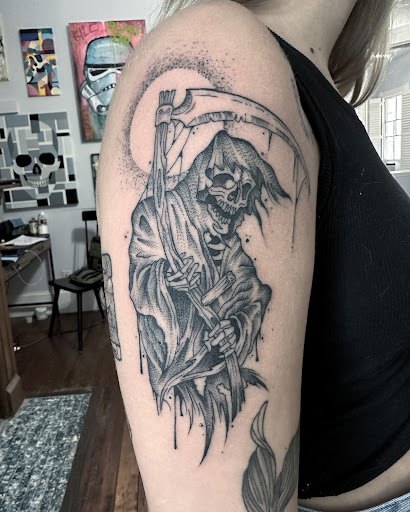 Explore sewing tattoo ideas, creative tattoo ideas in Savannah, available at Savannah Ink Tattoo