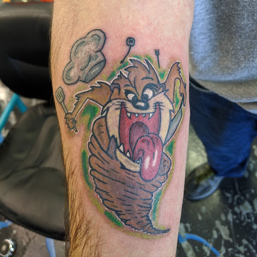 Explore men half sleeve tattoo ideas, creative tattoo ideas in Redding, available at Caddy Daddys