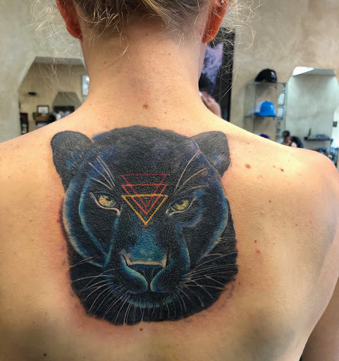 Explore camper tattoo ideas, creative tattoo ideas in Garden City, available at Talon Tattoo Co