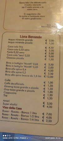 Menu / carte de Ristorante Marlon à Tocco da Casauria