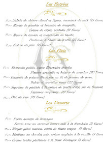 Restaurant Le Chrissandier à Lorgues menu