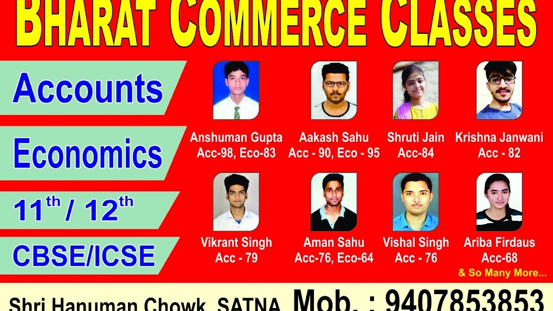 Bharat commerce classes Hanuman Chowk satna