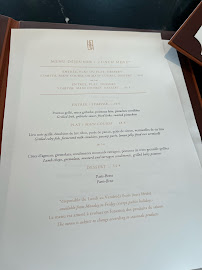 Carte du Les Parisiens Restaurant by Thibault Sombardier à Paris