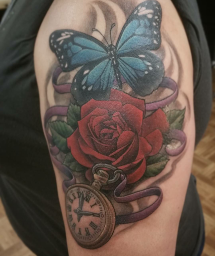 Explore tattoo ideas for male chest, creative tattoo ideas in Oxnard, available at Downtown Tattoo & Body Piercing