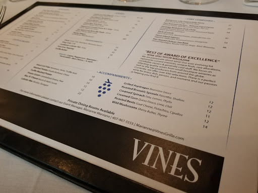 Steak House «Vines Grille & Wine Bar», reviews and photos, 7533 Sand Lake Rd, Orlando, FL 32819, USA