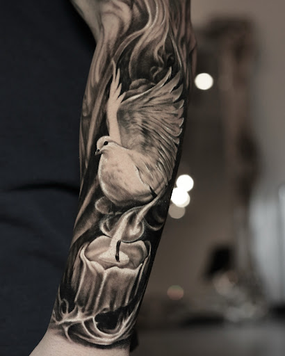 Explore circle of life tattoo ideas, creative tattoo ideas in Montgomery, available at Flying Eye Tattoo Studio