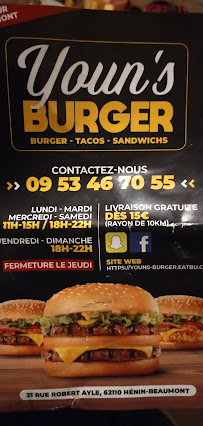 Hamburger du Restauration rapide Youn’s Burger à Hénin-Beaumont - n°15