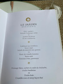 Menu / carte de Le Jardin à Reims