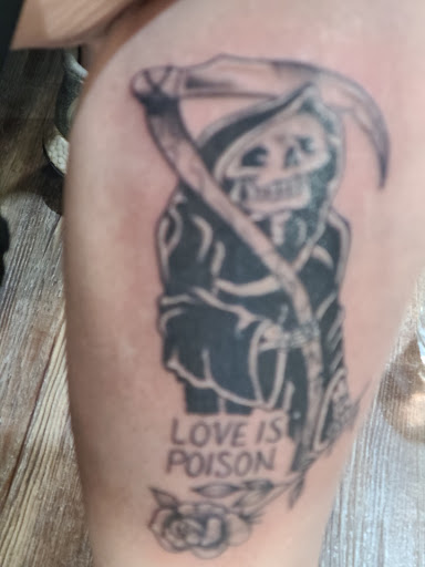 Explore hand tattoo ideas for man, creative tattoo ideas in Scottsboro, available at 5 Points Tattoo