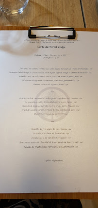 Restaurant français Forest Lodge à Hattigny - menu / carte