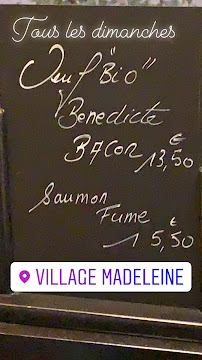 Village Madeleine à Paris menu