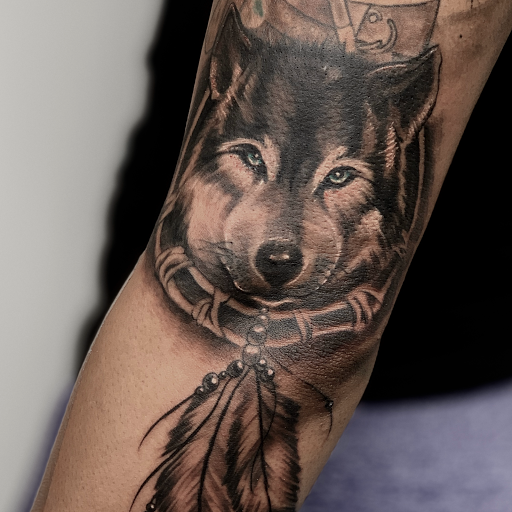Explore large thigh tattoo ideas, creative tattoo ideas in Fontana, available at Iconiq Tattoo Studio