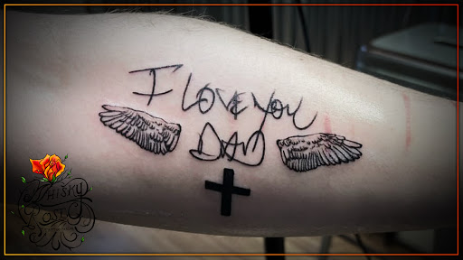 Explore sunflower thigh tattoo ideas, creative tattoo ideas in Minocqua, available at Whisky Rose Tattoo Parlor