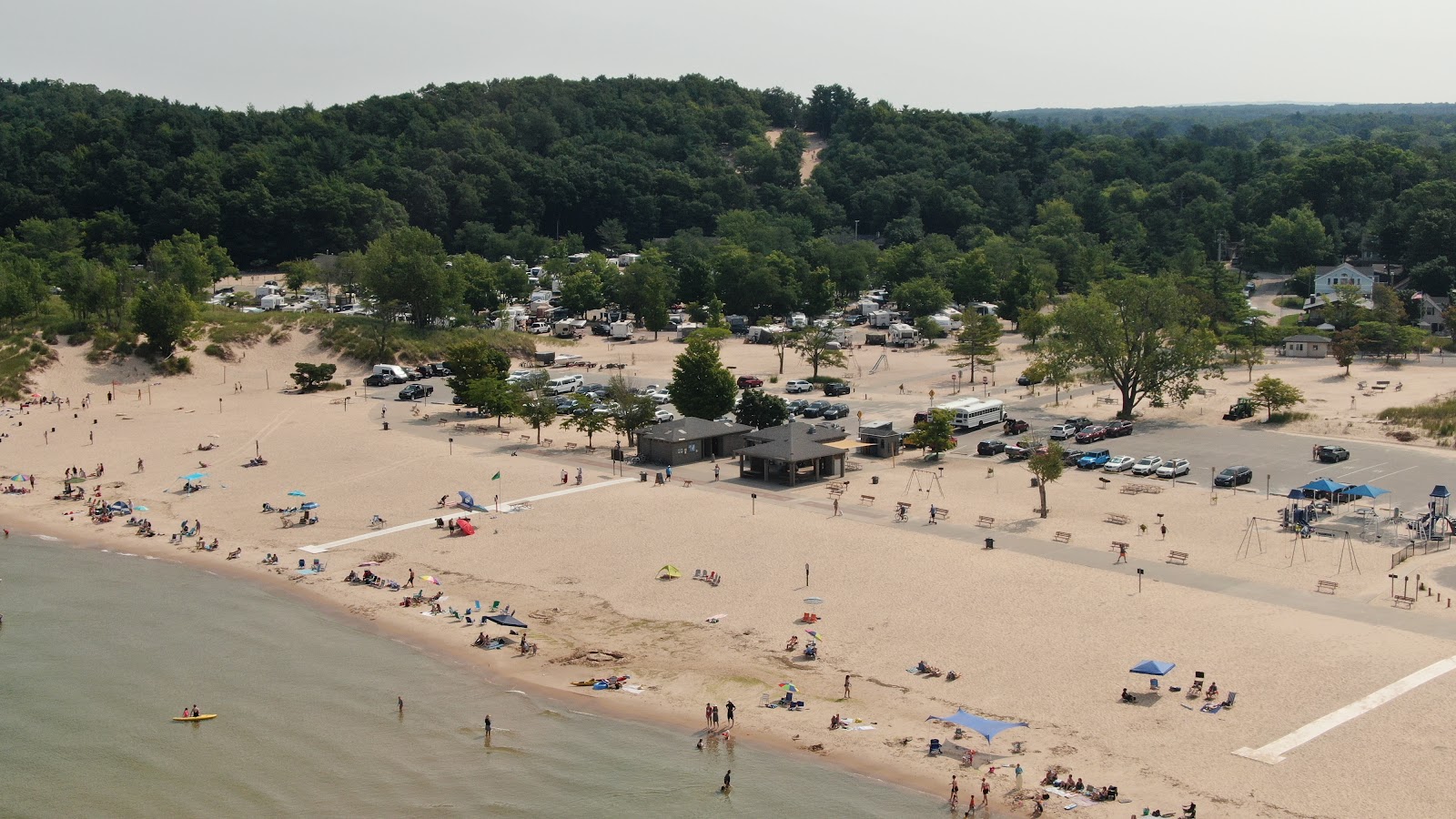 Photo of Mears Beach and the settlement