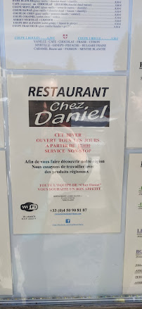 Chez Daniel à Arâches-la-Frasse menu