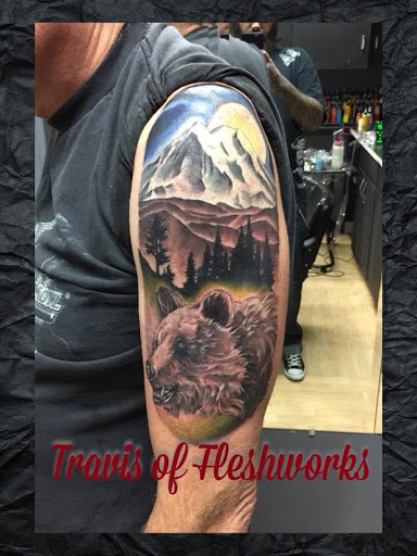 Explore feminine tattoo sleeve ideas, creative tattoo ideas in Olympia, available at Fleshworks Tattoo Studio