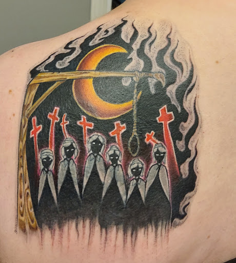 Explore sternum tattoo ideas for females, creative tattoo ideas in Terre Haute, available at North Star Tattoo Gallery