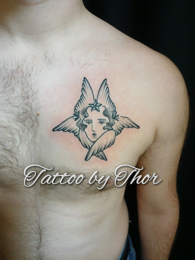 Explore chest piece tattoo ideas woman, creative tattoo ideas in San Tan Valley, available at Frontier Tattoo Company