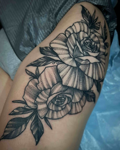 Explore hard times tattoo ideas, creative tattoo ideas in Lakeview, available at Backwoods Tattoo Studio