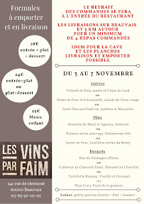 Menu / carte de Les Vins par Faim à Beauvais