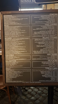 Nonna Betta à Rome menu