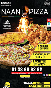 Naan Stop Pizza à Champigny-sur-Marne carte