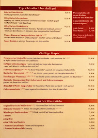 Menu du Bauhöfers Braustübl à Renchen