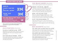 Restaurant végétarien Mama Gaïa à Vence (le menu)