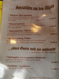 Restaurant Restaurant s'Käshiesle & Ferienwohnungen Bergblick à Bad Hindelang - menu / carte