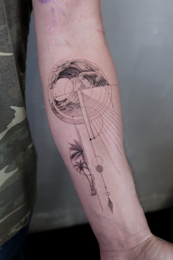 Explore dragon tattoo ideas forearm, creative tattoo ideas in Los Angeles, available at Ethos Art Haus Tattoo