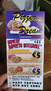 Menu / carte de Pizzeria Dream à Samarate