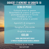 Trattoria Le Tre Nuvole Lingotto à Turin menu