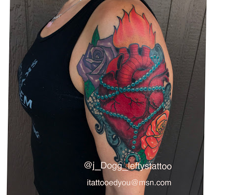 Explore straight line tattoo ideas, creative tattoo ideas in Orange, available at Leftys Tattoo