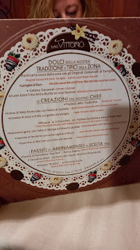 Menu du Da O Vittorio à Recco