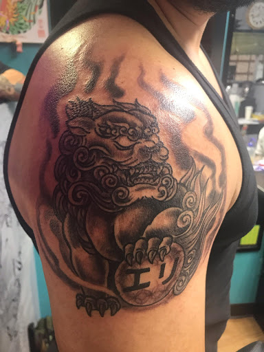 Explore spongebob tattoo ideas, creative tattoo ideas in Fort Worth, available at Randy Adams Tattoo Studio