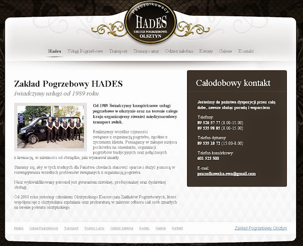 HADES Usługi pogrzebowe Olsztyn , trumny,kwiaty