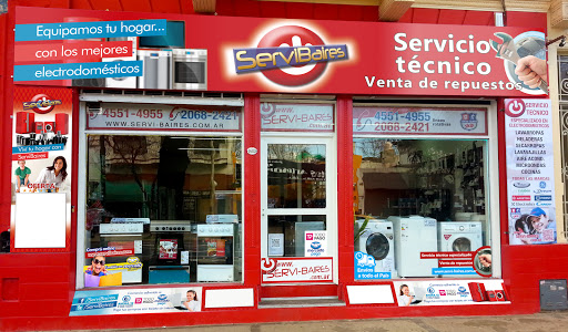 Servibaires Service y Venta de Lavarropas Heladeras Cocinas Aire acondicionado Lavavajillas Secarropas. Venta de Repuestos