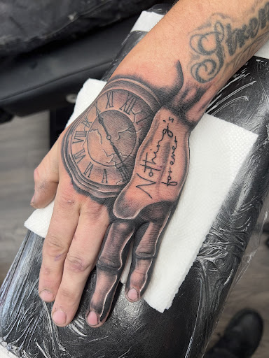 Explore jack and sally tattoo ideas, creative tattoo ideas in Alfred, available at Tattooed Spirit